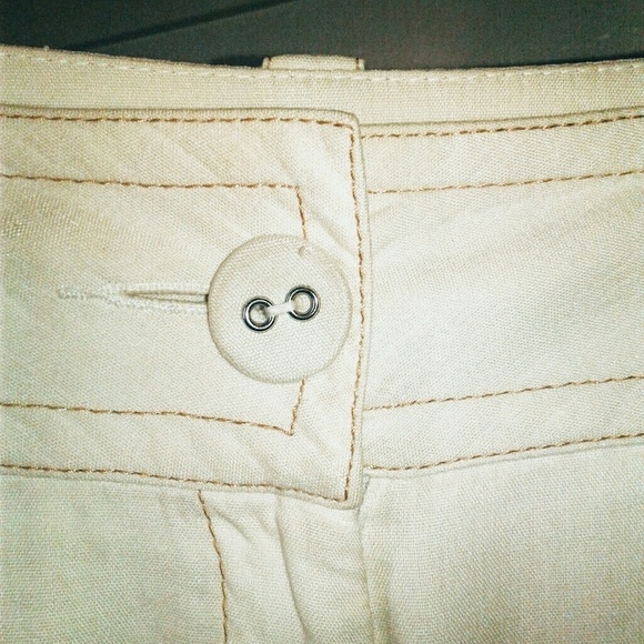 Bebe White Linen Blend Trouser Pants: Size 4 - Picture 6 of 8